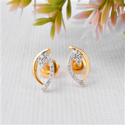 14k Yellow Gold Earring With Diamond