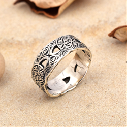 Oxidized Sterling Silver Celtic Ring