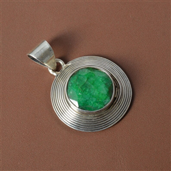 Dyed Emerald 925 Sterling Silver Pendant