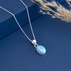 Larimar Sterling Silver Necklace
