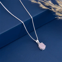 Rose Quartz Sterling Silver Pendant