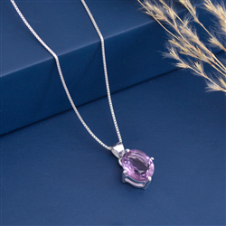 Amethyst Teardrop Pendant Necklace