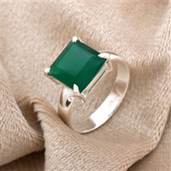 Emerald Green Onyx Ring